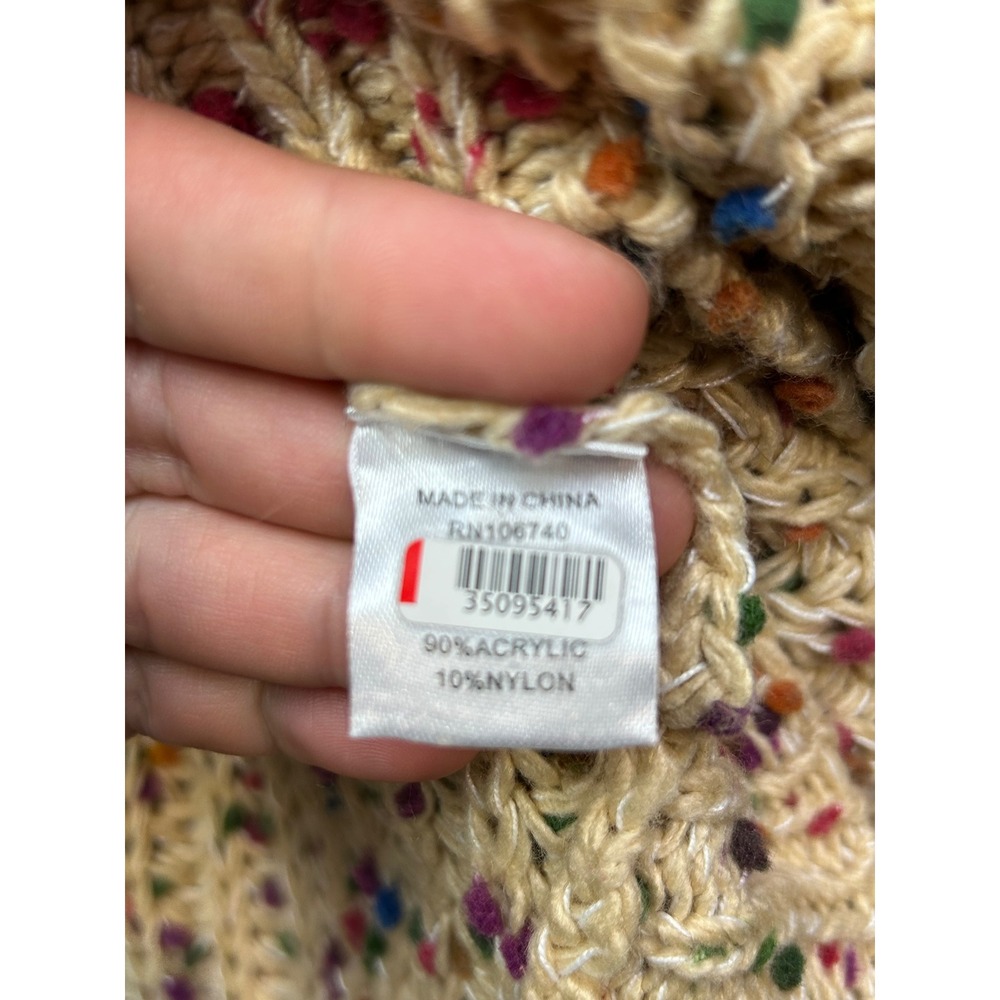 NorthStyle Sweater Womens XL Cream Confetti Knit Button Side Dolman Pullover - Picture 5 of 8